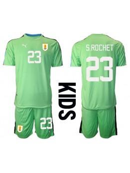 Uruguay Sergio Rochet #23 Målvakt Replika Hemmakläder Barn VM 2022 Kortärmad (+ byxor)